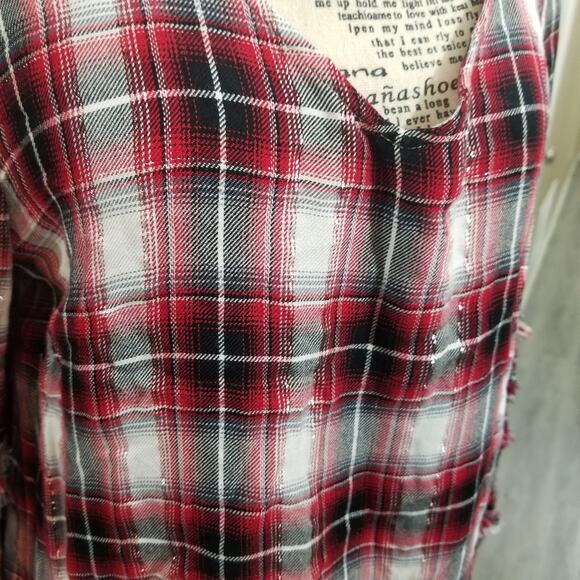 Jane and Delancey‎ plaid blouse sz medium - Picture 5 of 8